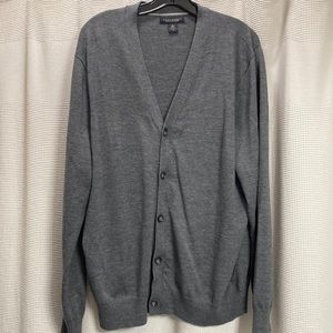 Banana Republic Merino wool Grandpa cardigan Grey V neck Size XL unisex